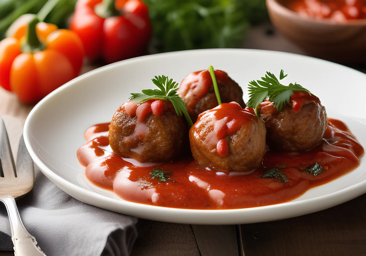 Vegan Meatballs with Paprika Sauce