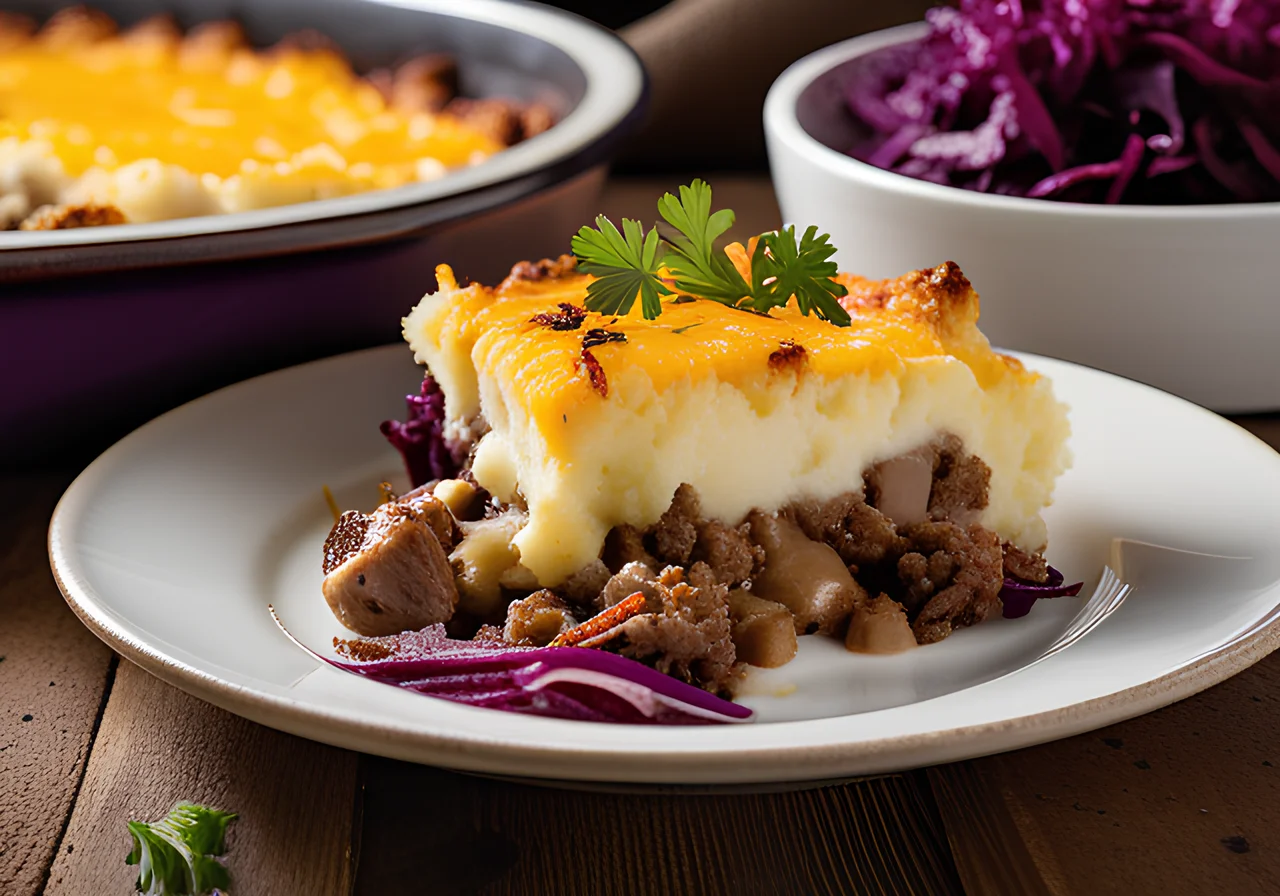 Shepherd's Pie with Red Cabbage