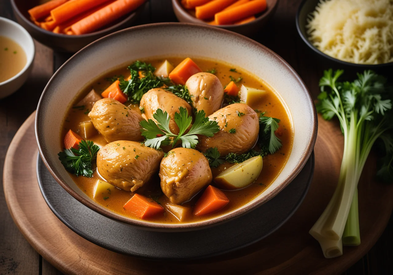 Chicken Stew with Savoy Cabbage and Carrots