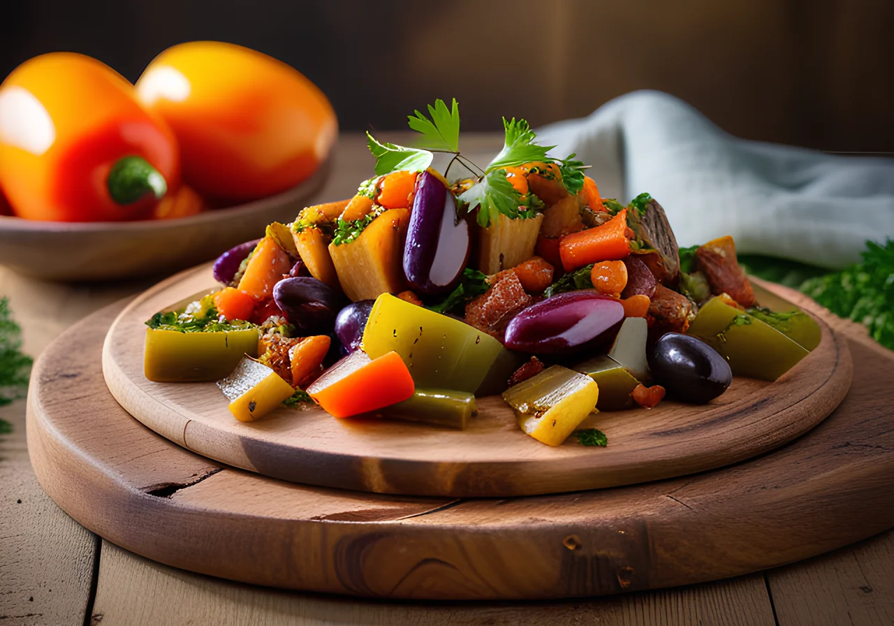 Sicilian Caponata with Leccino Olives
