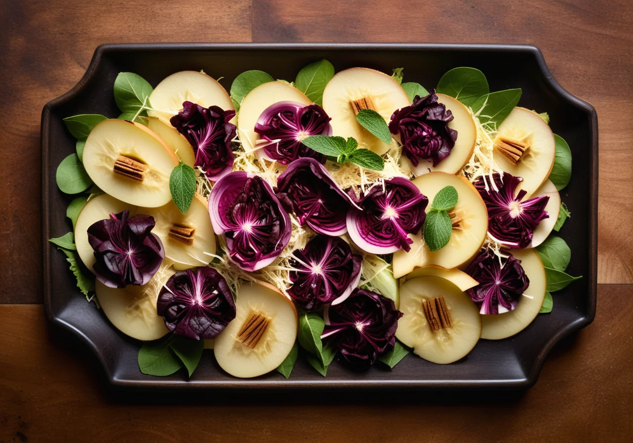 Radicchio-Pear Salad with Croûtons and Parmesan