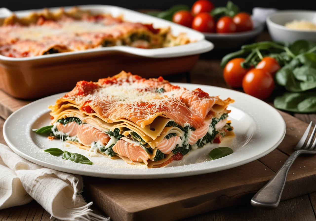 Lasagna with Salmon and Spinach