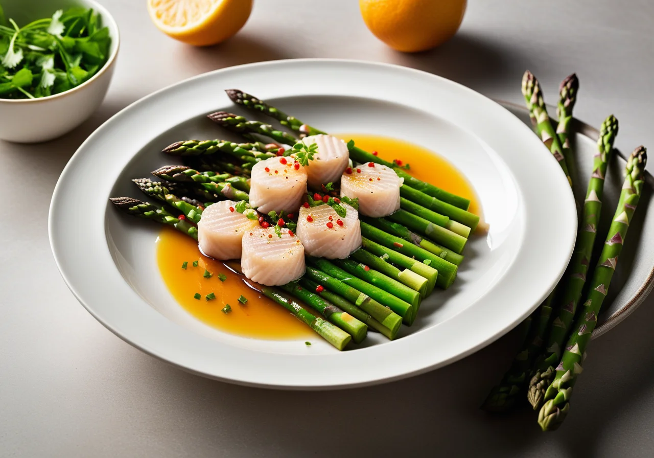 Green Asparagus with Victoria Fish