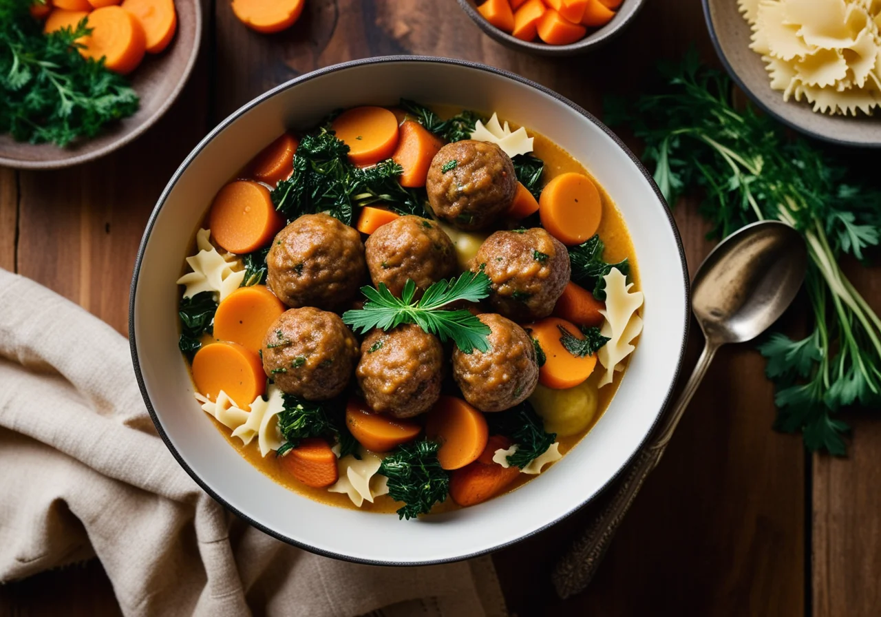Winter Vegetable Stew with Meatballs