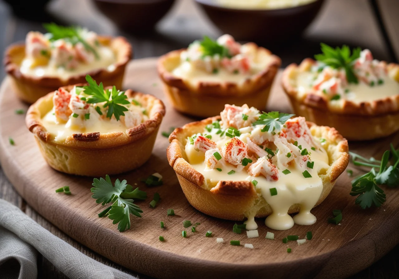Croustades with Lobster Meat and Cheese