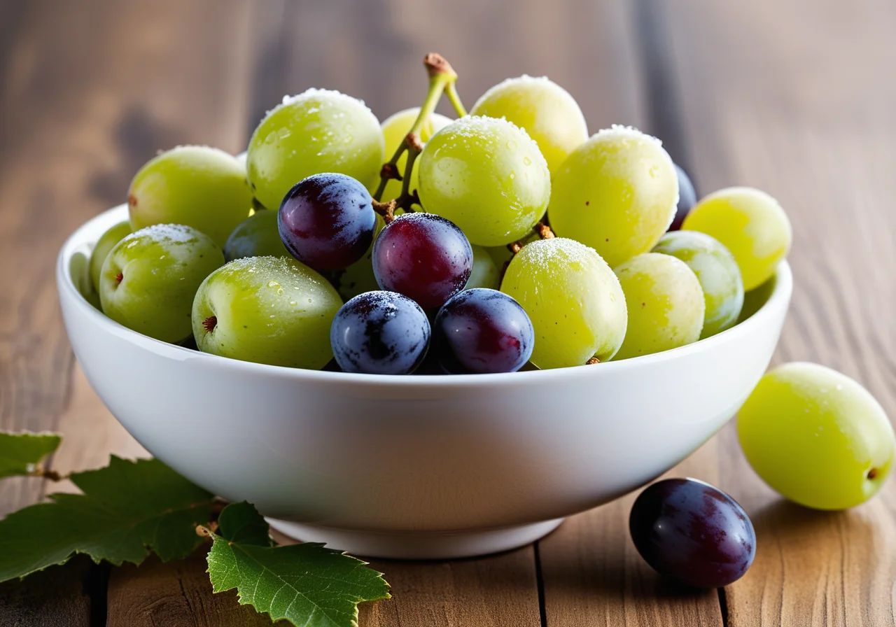 Almond Cold Bowl with Grapes