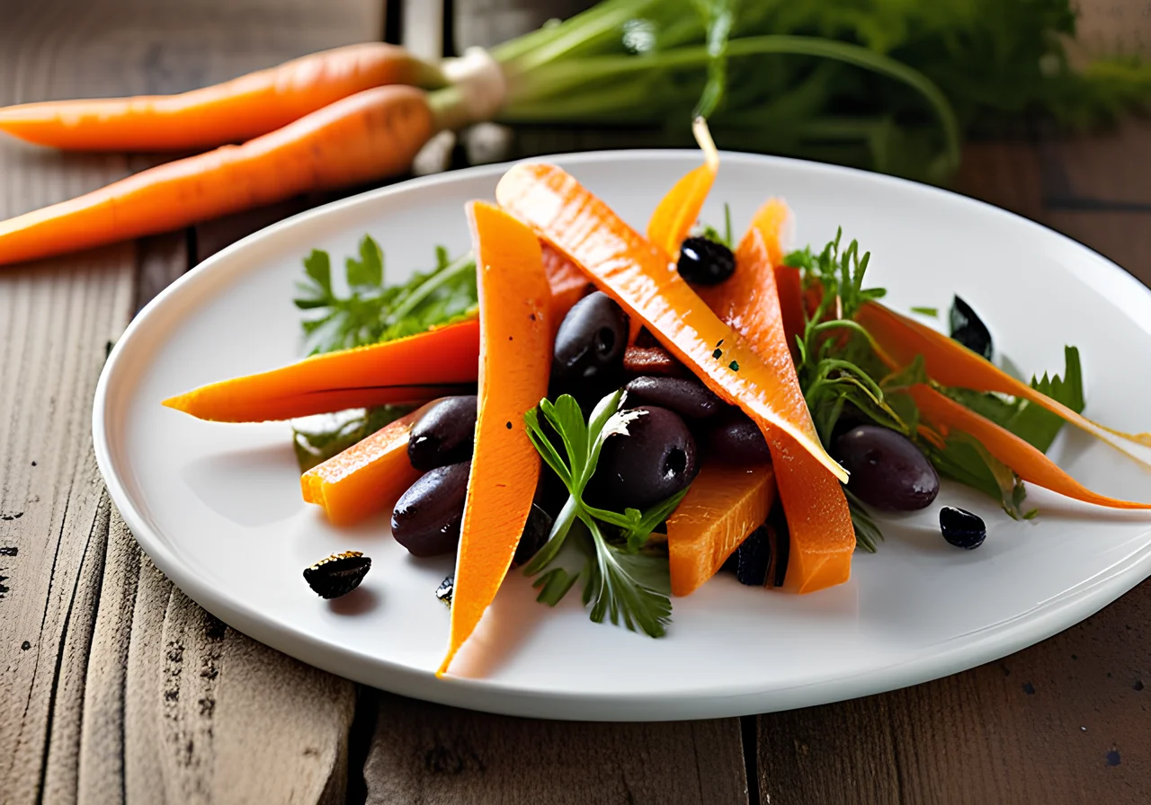 Carrot Salad with Oranges, Olives and Arugula