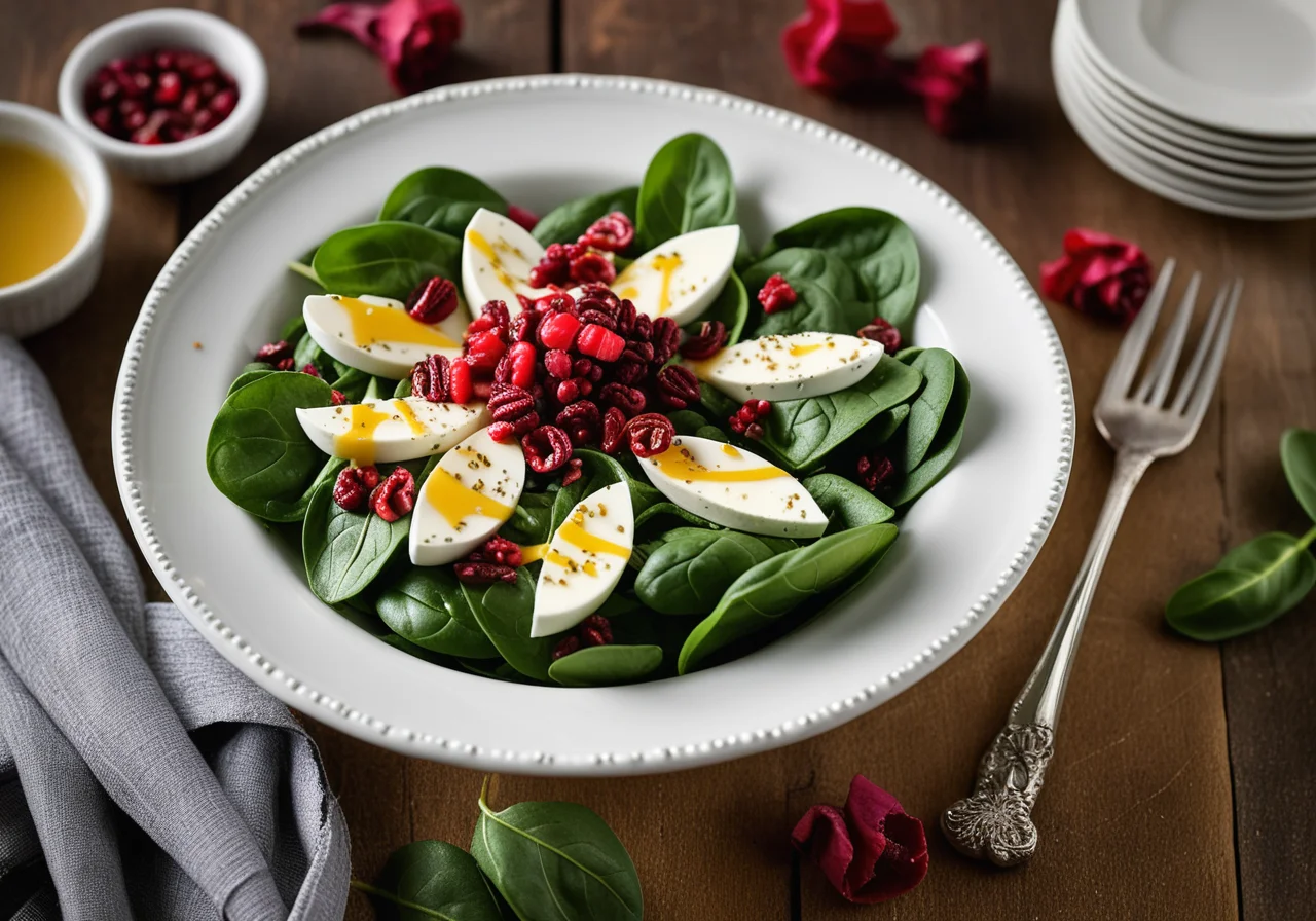 Spinach Salad with Melted Cheese