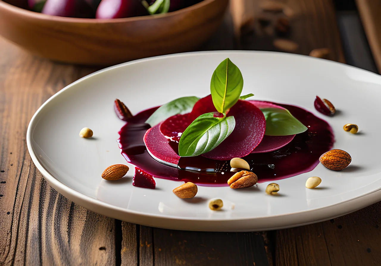 Beet Carpaccio with Pine Nuts