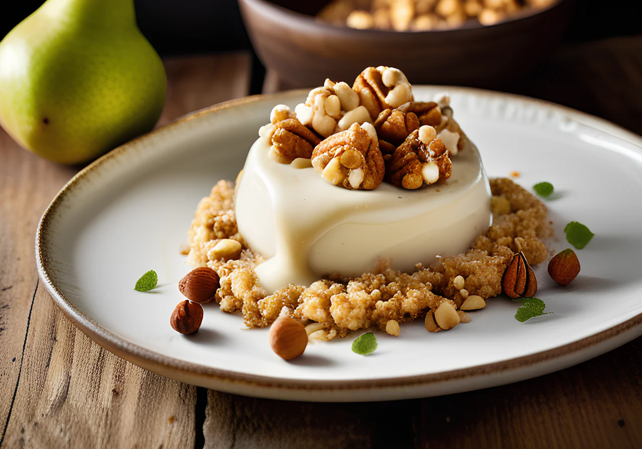 Pear Crumble with Lime Cream