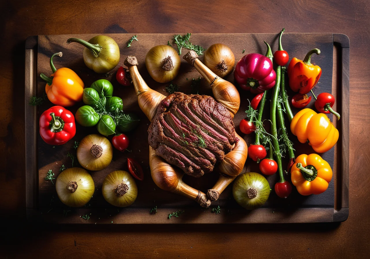 Lamb rack with braised vegetables