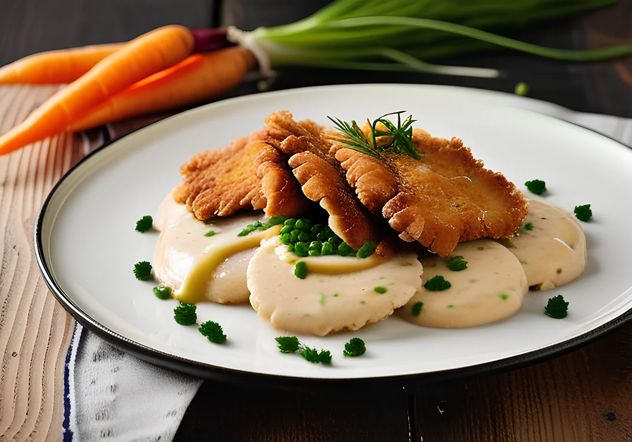 Turkey Schnitzel Natural with Black Carrot Mash