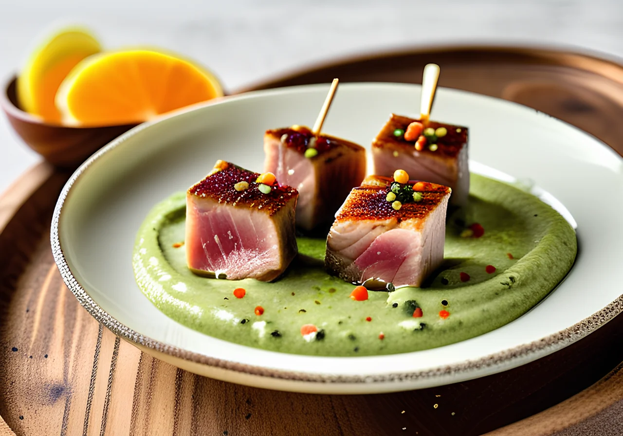 Marinated Tuna with Avocado Dip