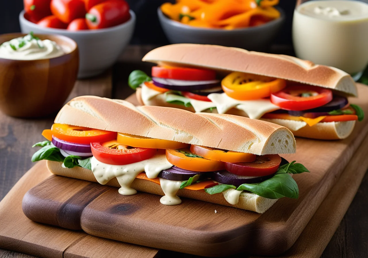 Vegetable Sandwich with Cream Cheese