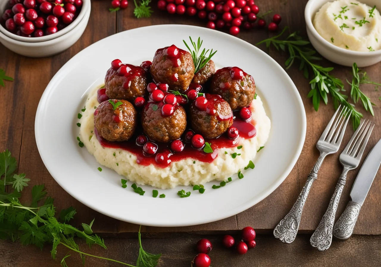 Ground Meatballs with Cranberries