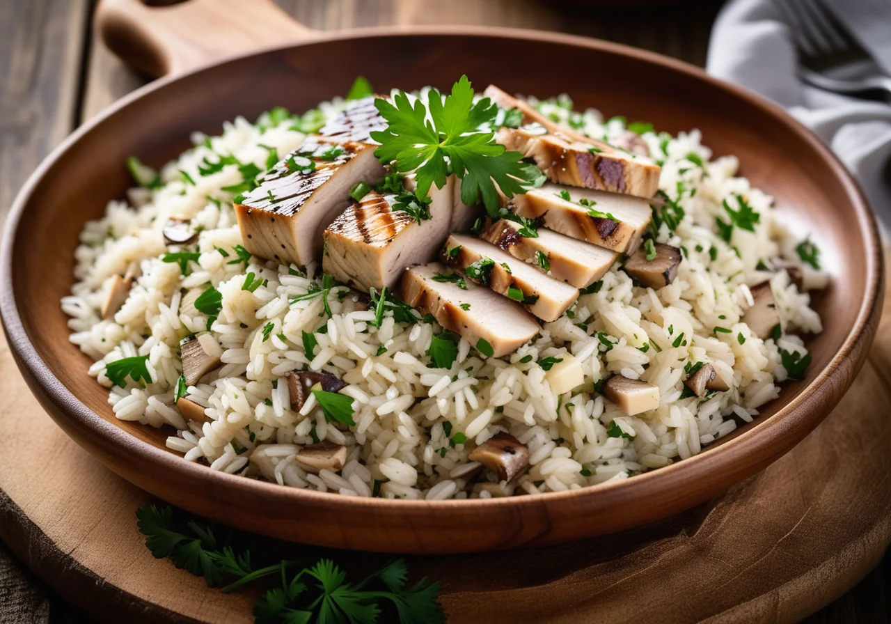 Rice Salad with Sea Bass and Porcini