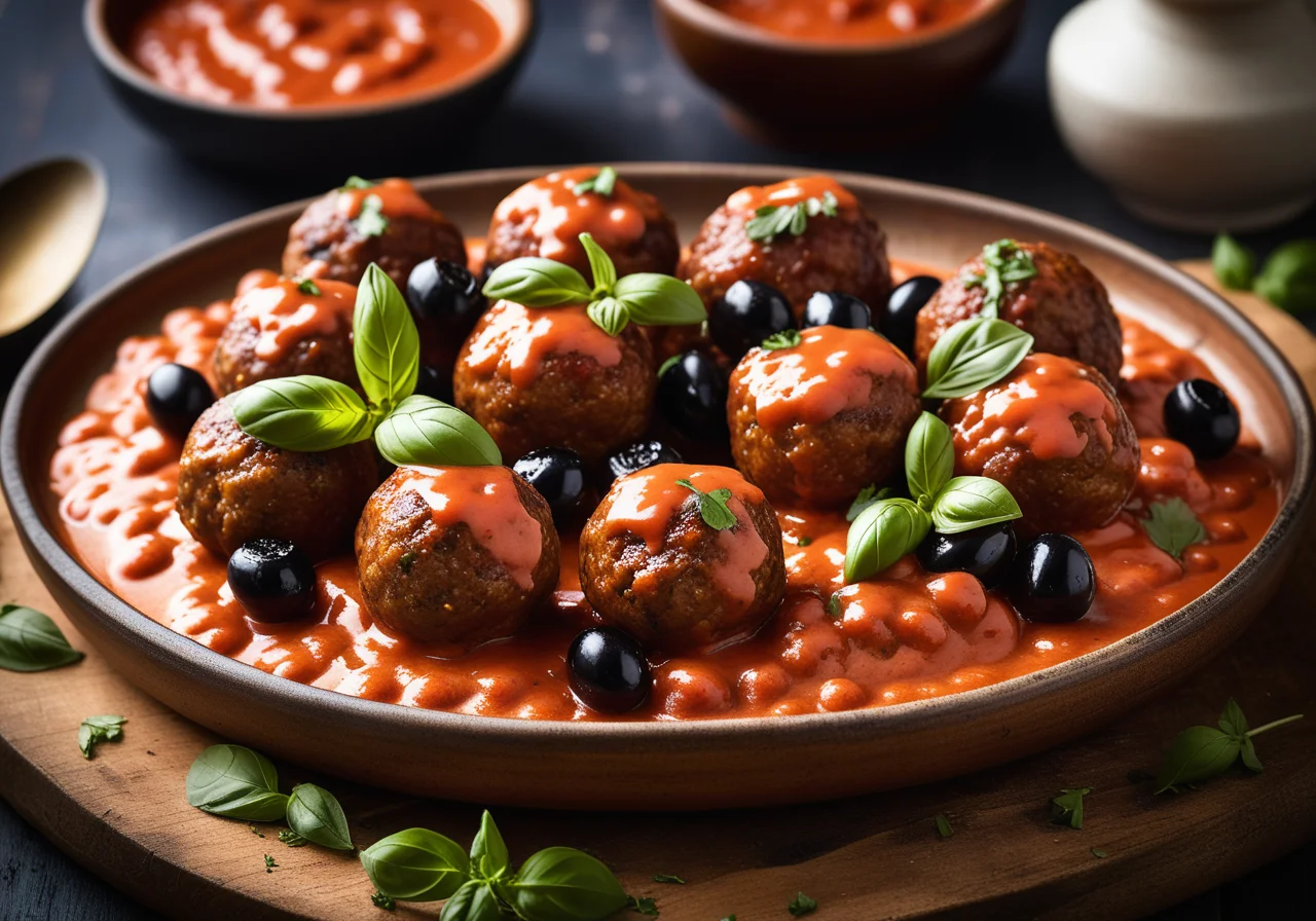 Lamb Meatballs with Filling on Rice
