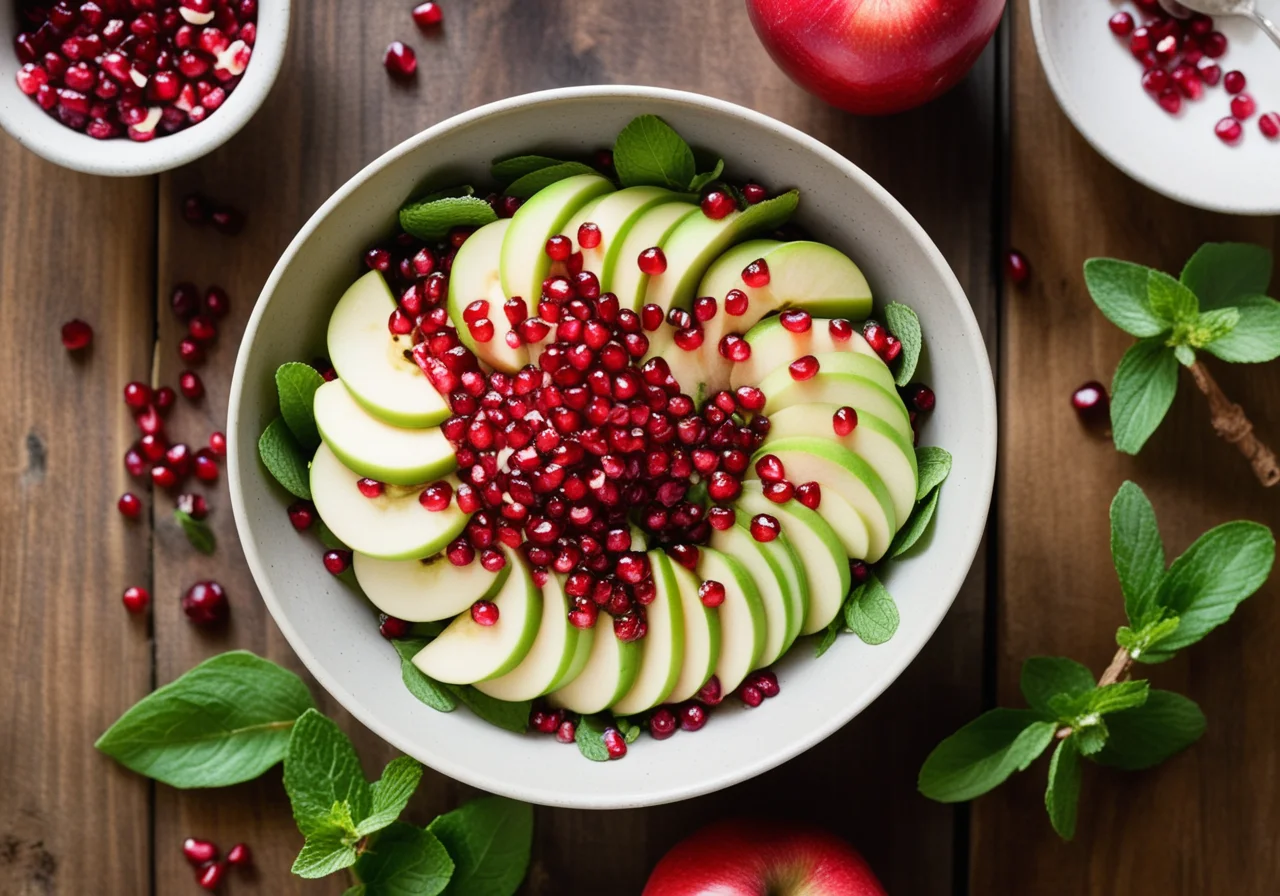 Apple with Pomegranate Seeds