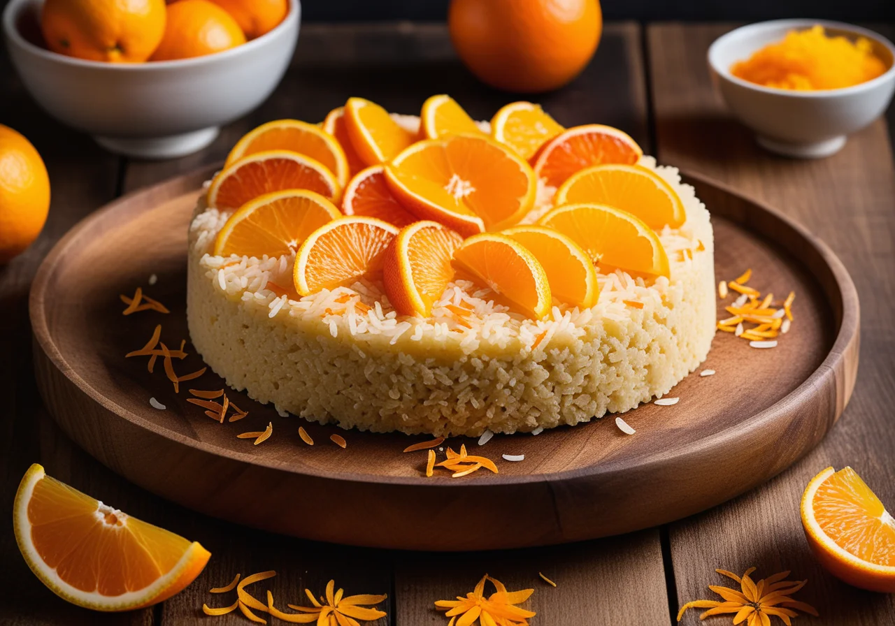 Rice Cake with Orange Fillets