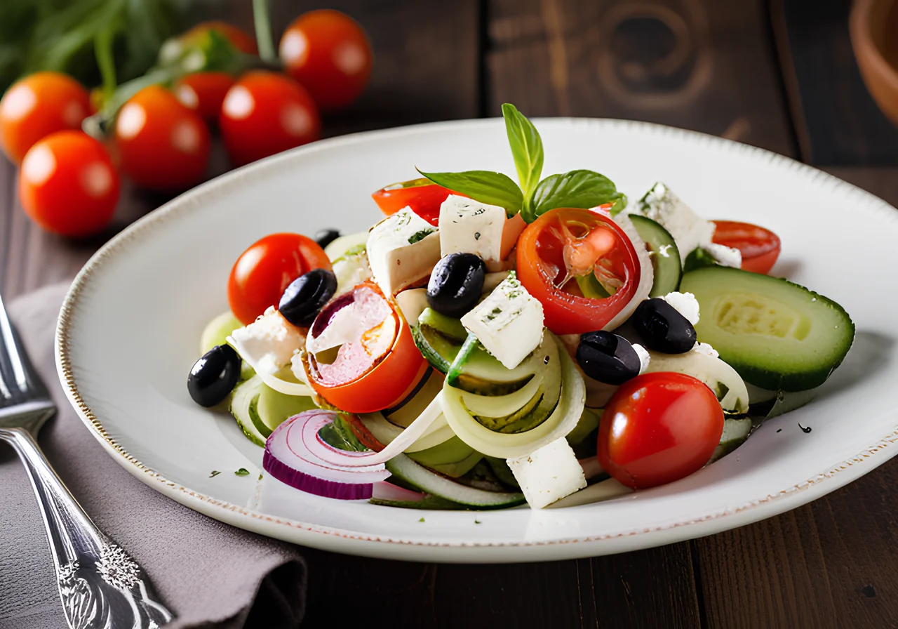 Greek Noodle Salad with Feta
