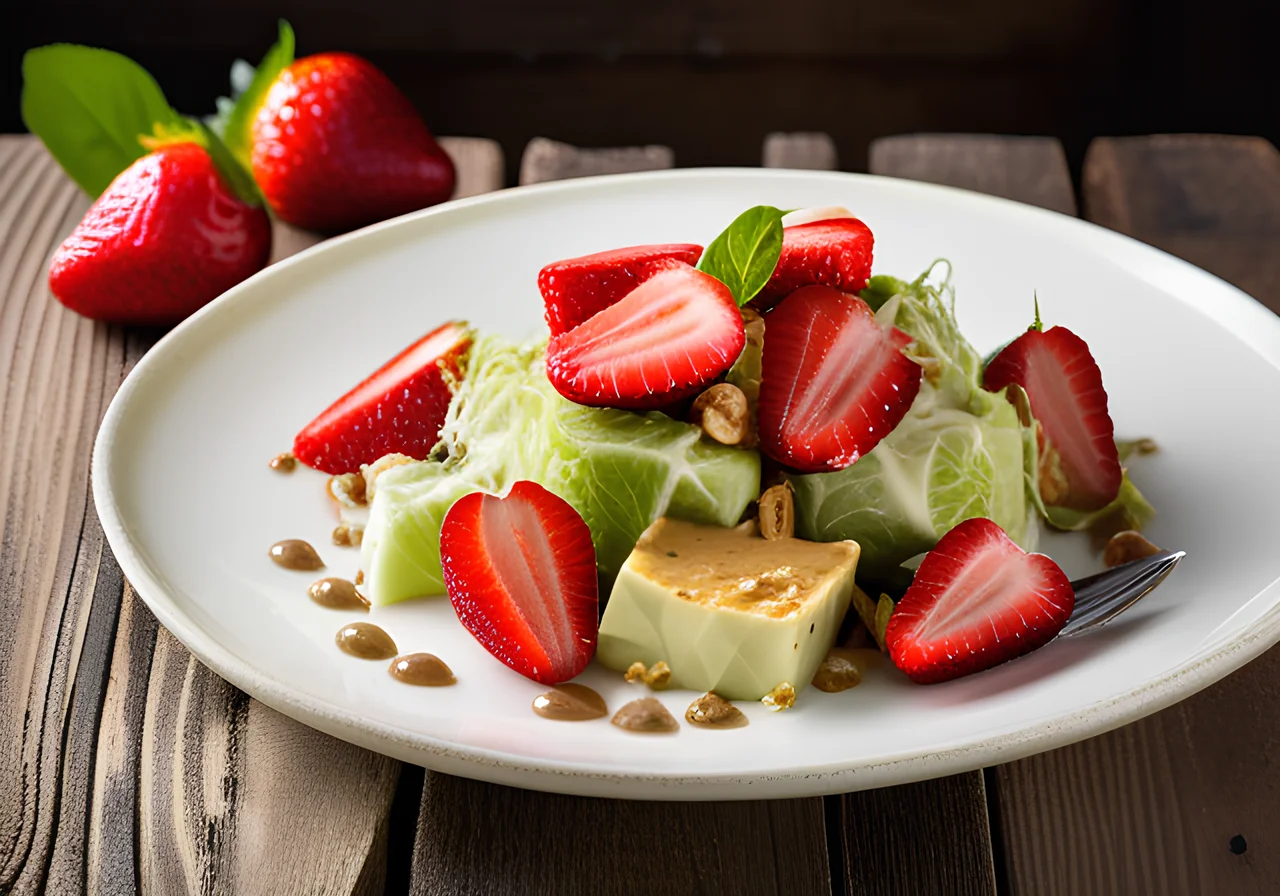 Cabbage Salad with Strawberries