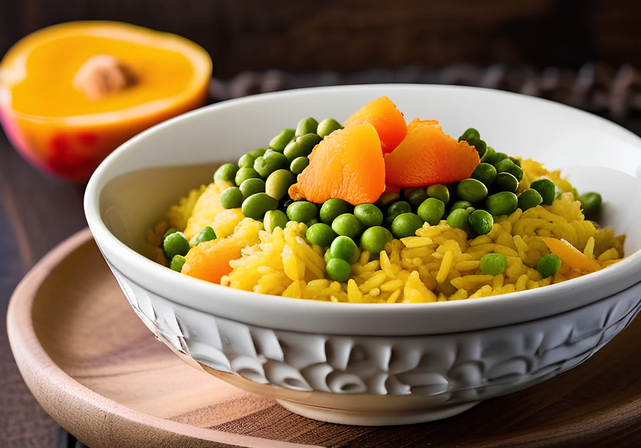 Indian Saffron Rice with Vegetables and Cashews