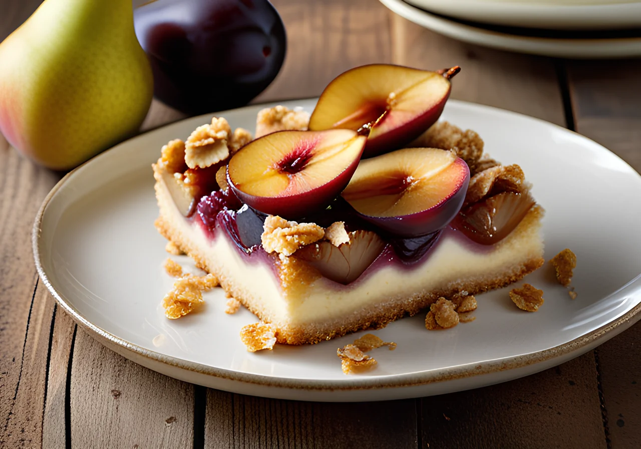 Pear-Plum Sheet Cake