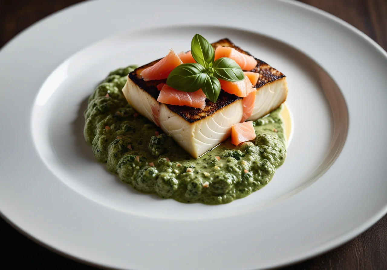 Cod with Basil Pesto