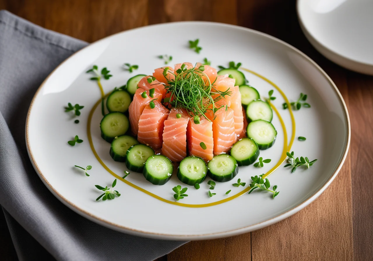 Salmon Tartare with Cucumber