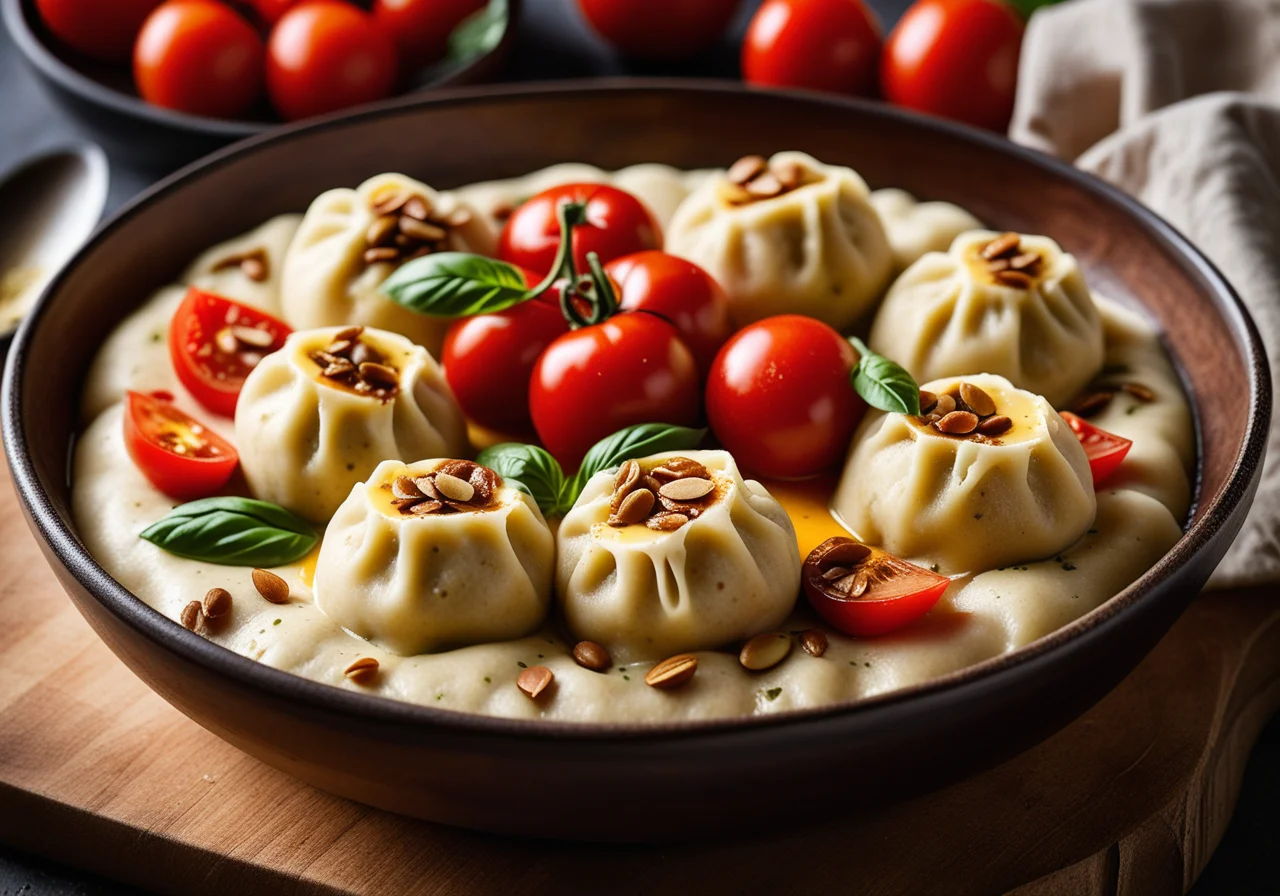 Cheese Dumplings with Tomatoes