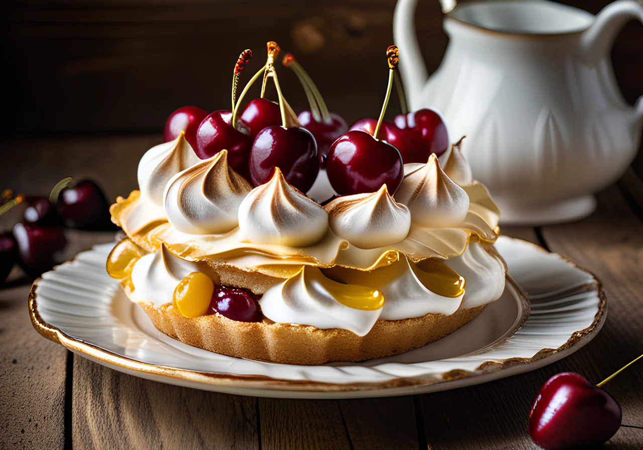 Cherry Meringue Cake