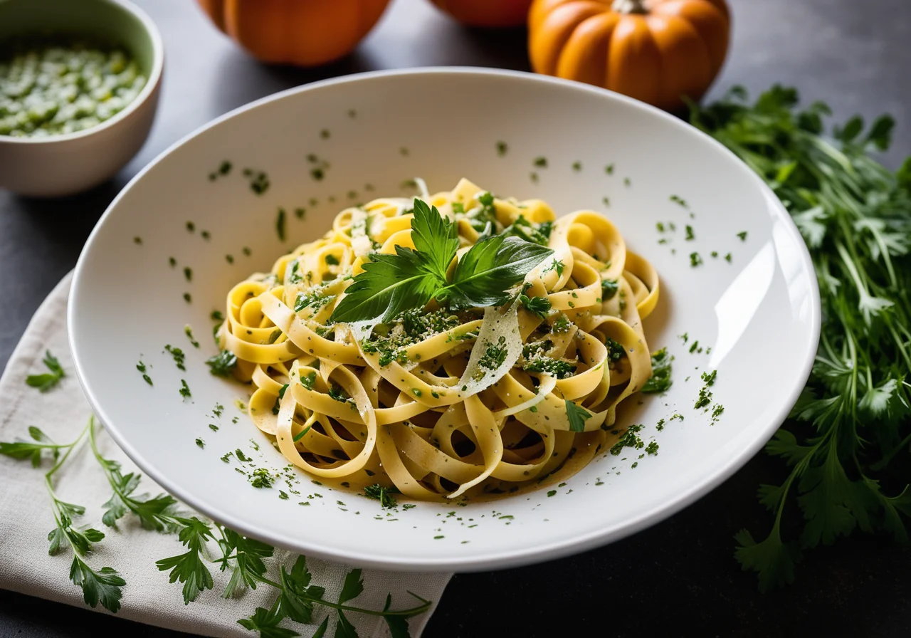 Tagliatelle with Herb Pesto