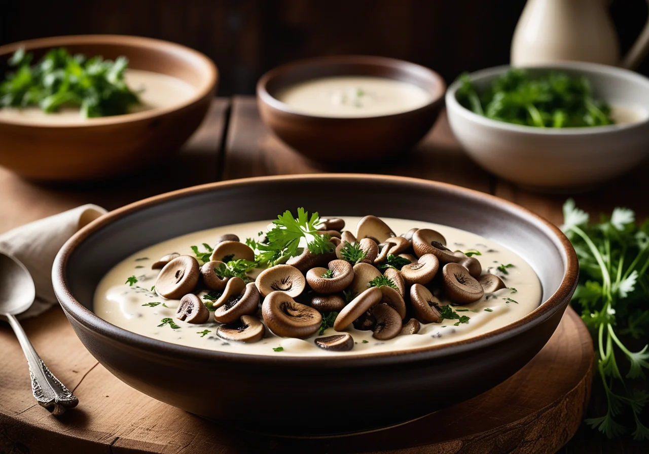 Mushroom Pan with Cream Sauce