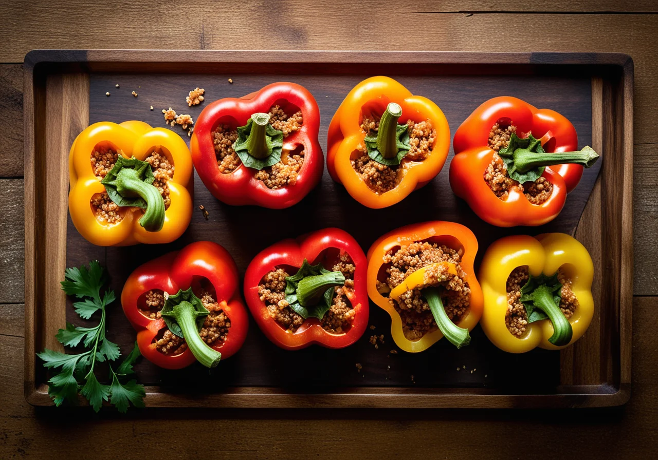 Bell Peppers with Buckwheat Filling