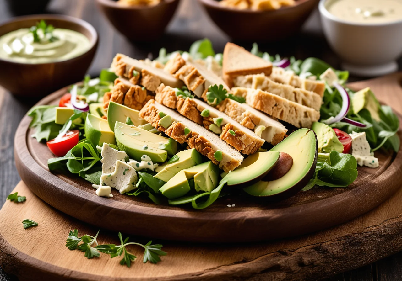 Chicken Salad with Avocado and Crispy Croutons