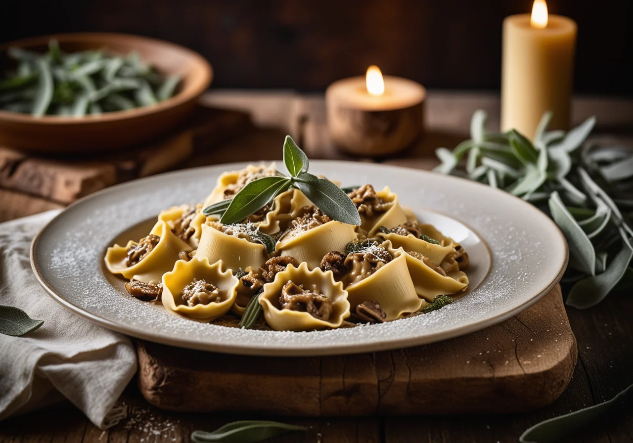Stuffed Pasta with Mushroom Sauce