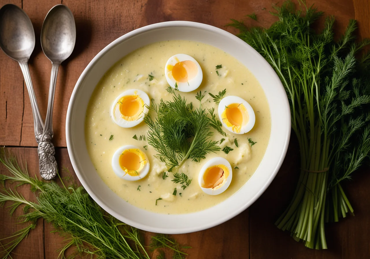 Sourgrass, Potato, and Egg Soup
