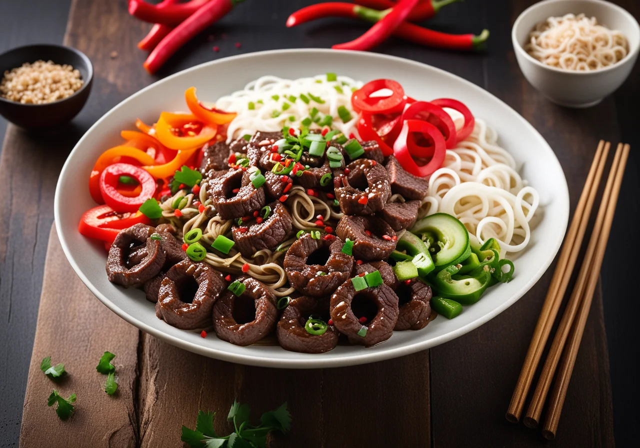Asian Noodles with Beef and Vegetables