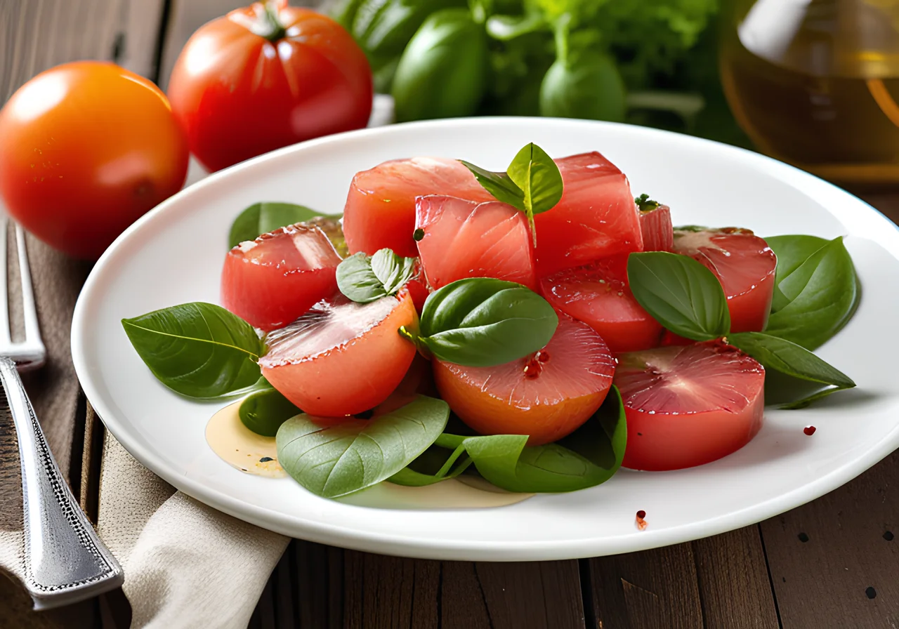 Tomato Salad with Grapefruit and Turkey