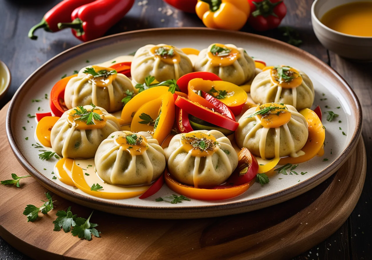 Summer Vegetable with Cheese Dumplings and Honey Vinaigrette