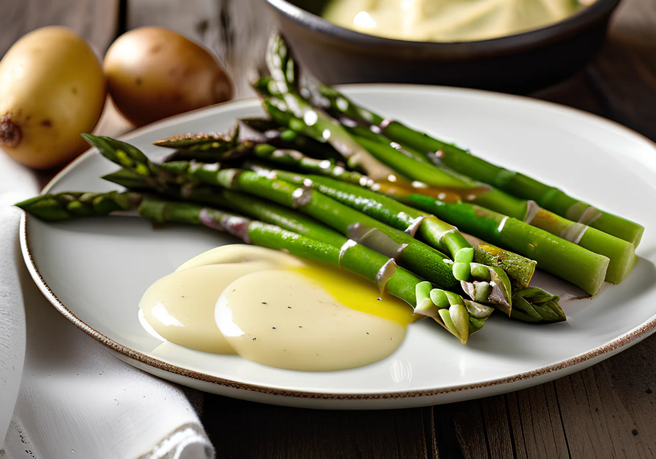 Asparagus with Butter Sauce and Potatoes