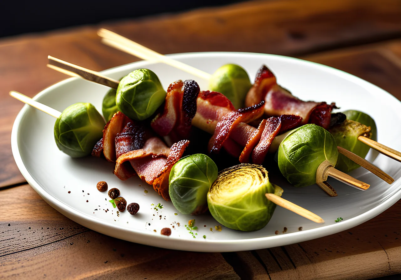 Brussels Sprout and Bacon Skewers