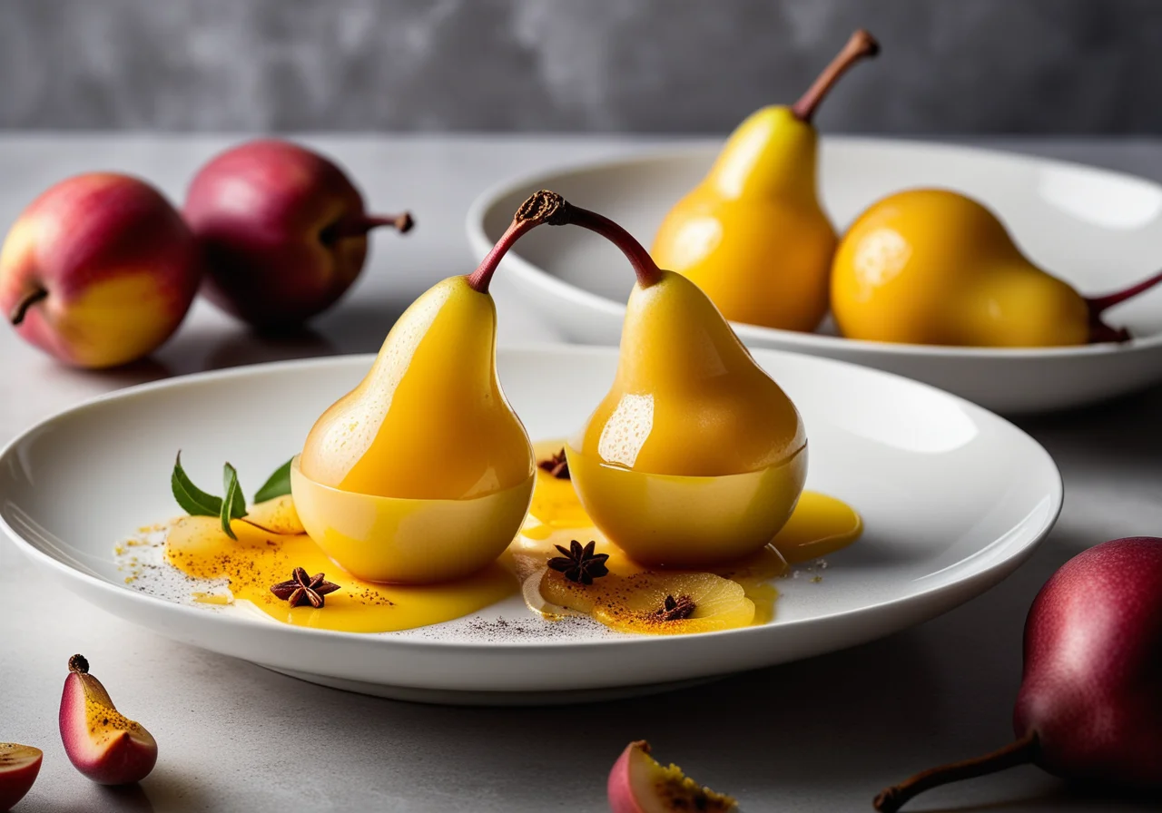 Poached Saffron Pears