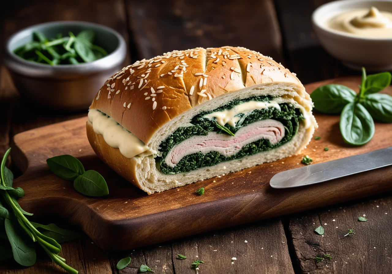Turkey Roll with Spinach Filling