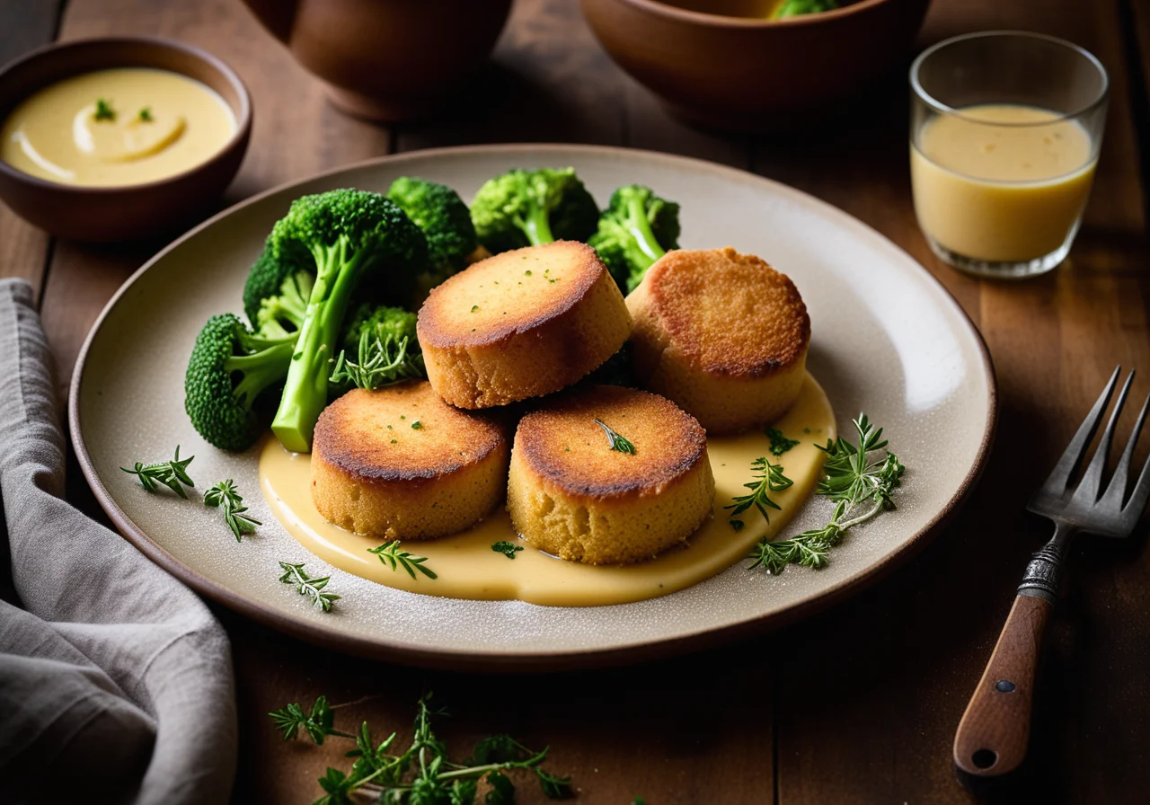 Small Chicken Pieces with Semolina Cakes