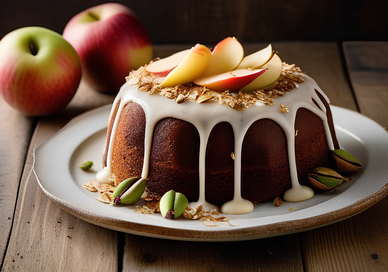 Rose Cake with Apple and Ginger