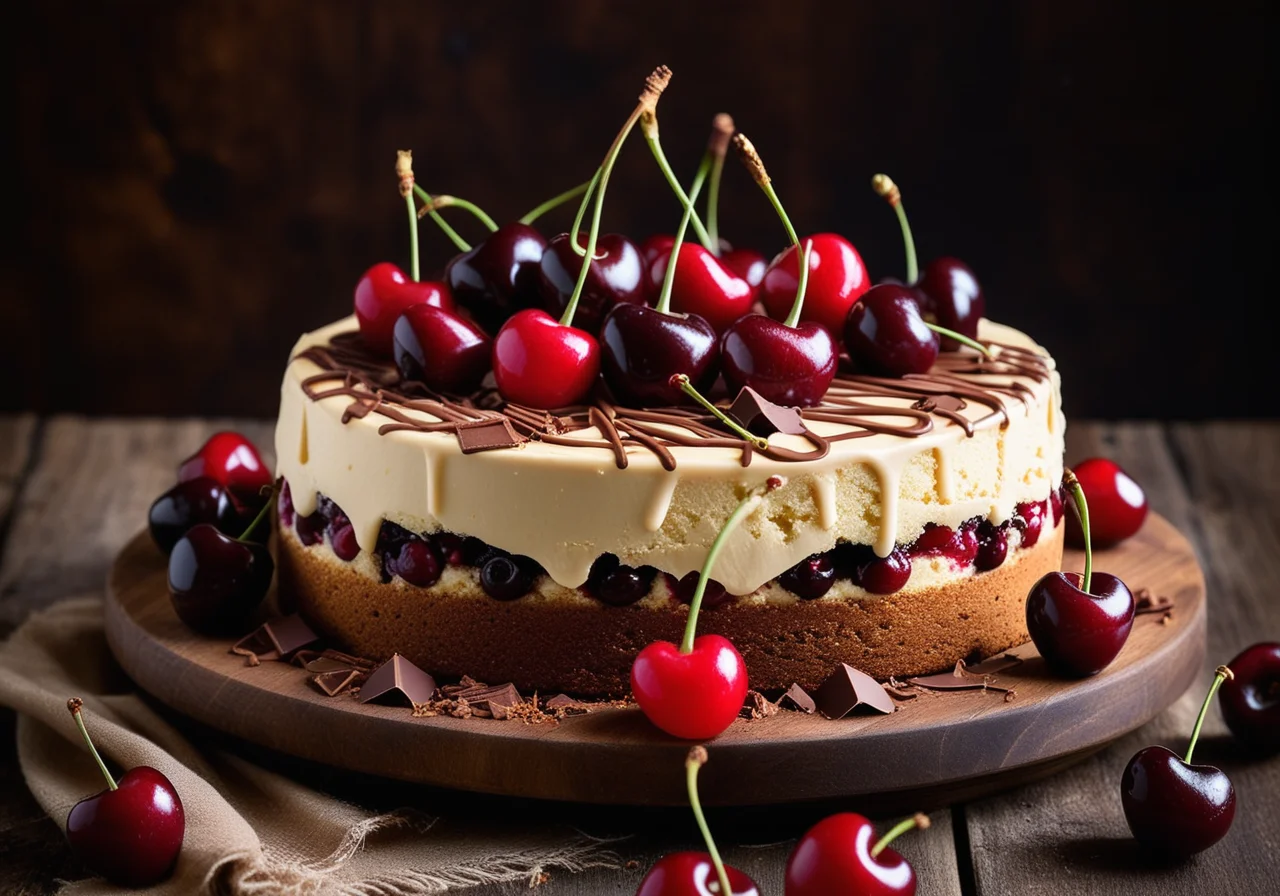 White Chocolate Cherry Cake