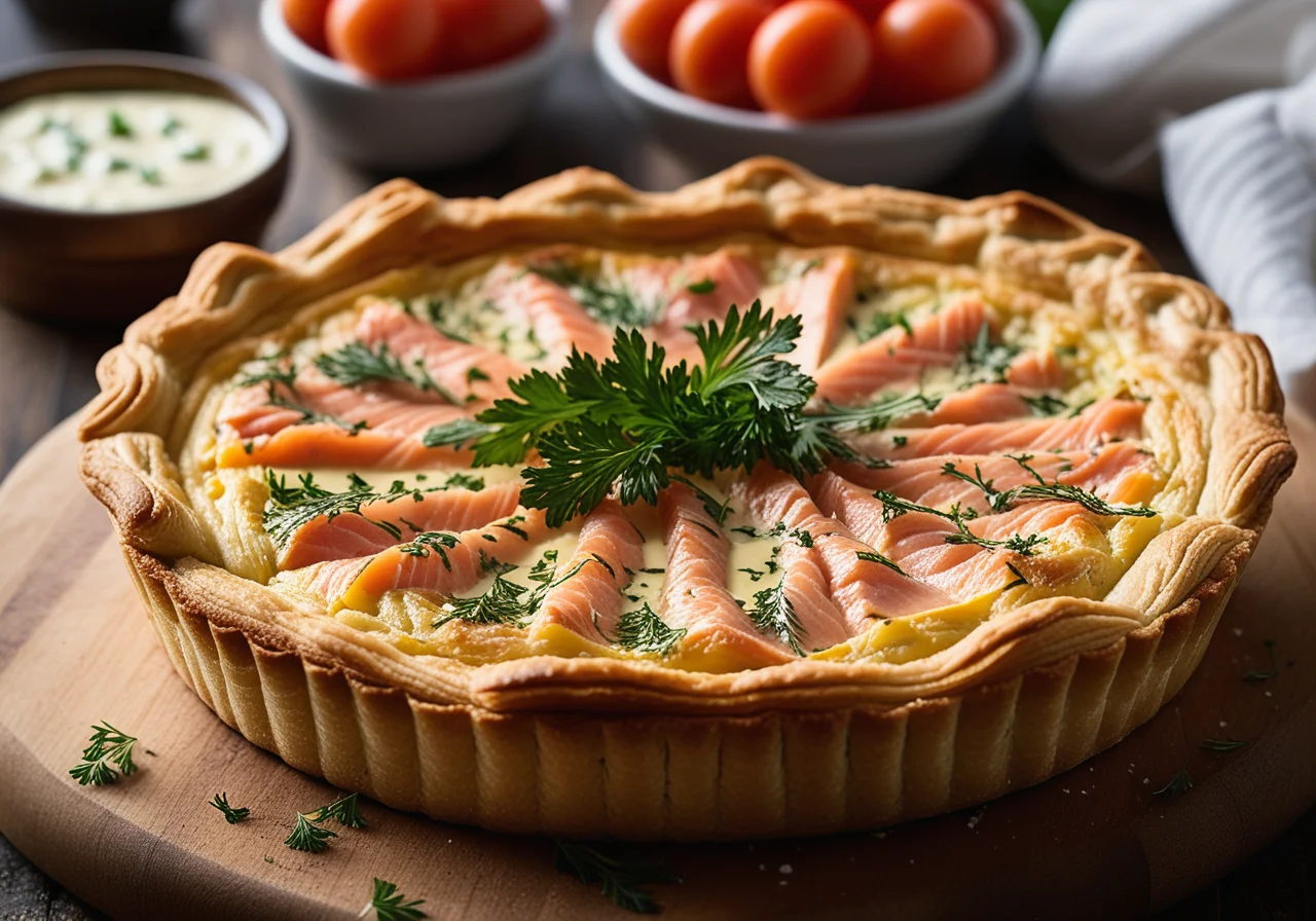 Puff Pastry Salmon Quiche