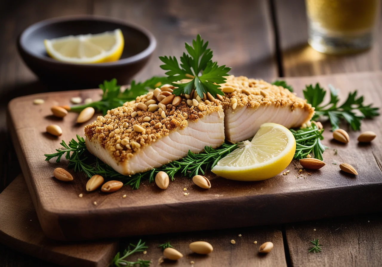 Pine Nut Crusted Fish Fillet