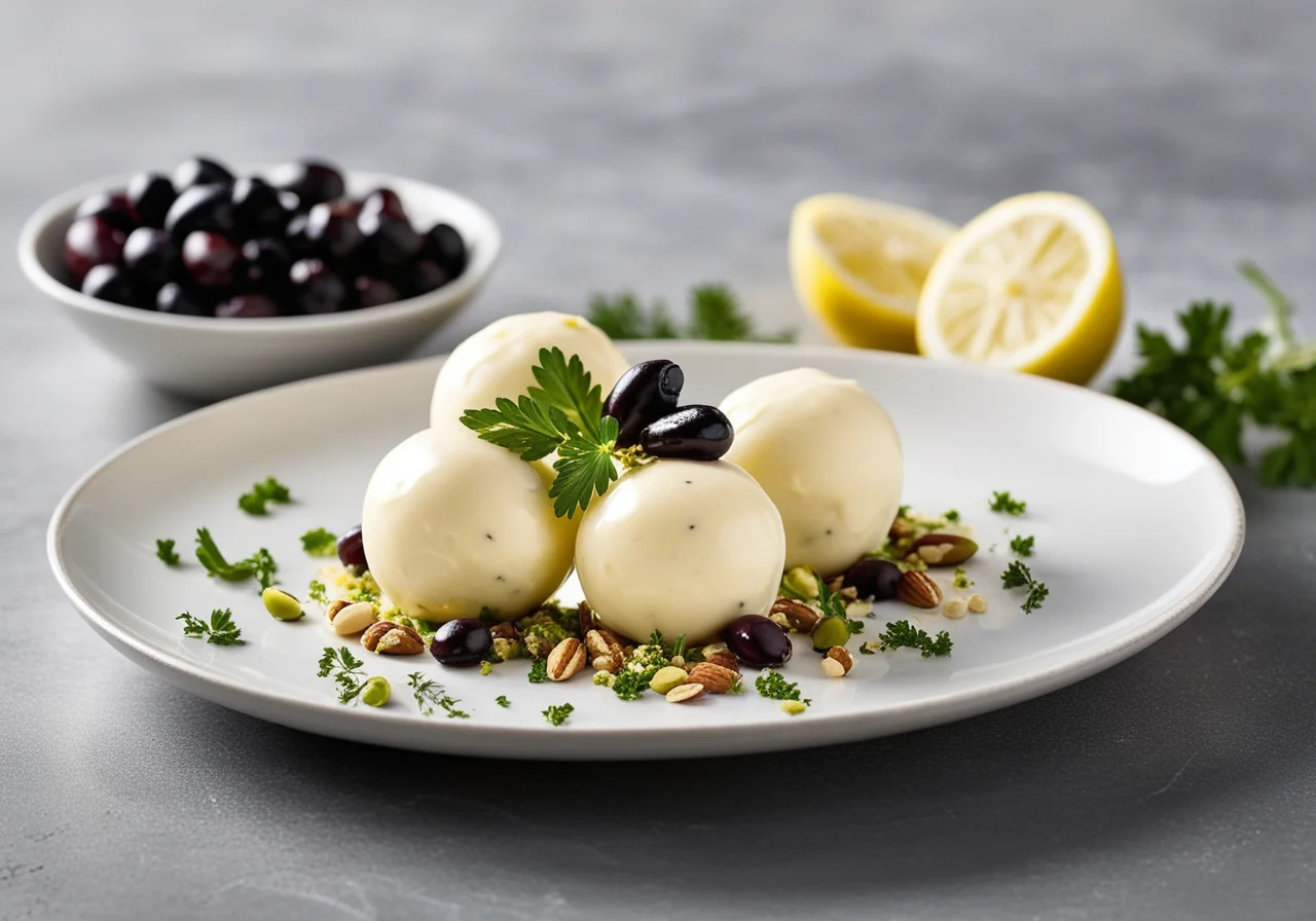 Various Appetizers and Wine Glasses (Top View)